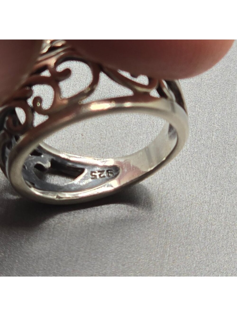 Sterling Silver Filigree Dome Ring Size 5 Premier Designs Open Scroll 925 Band - Picture 7 of 11